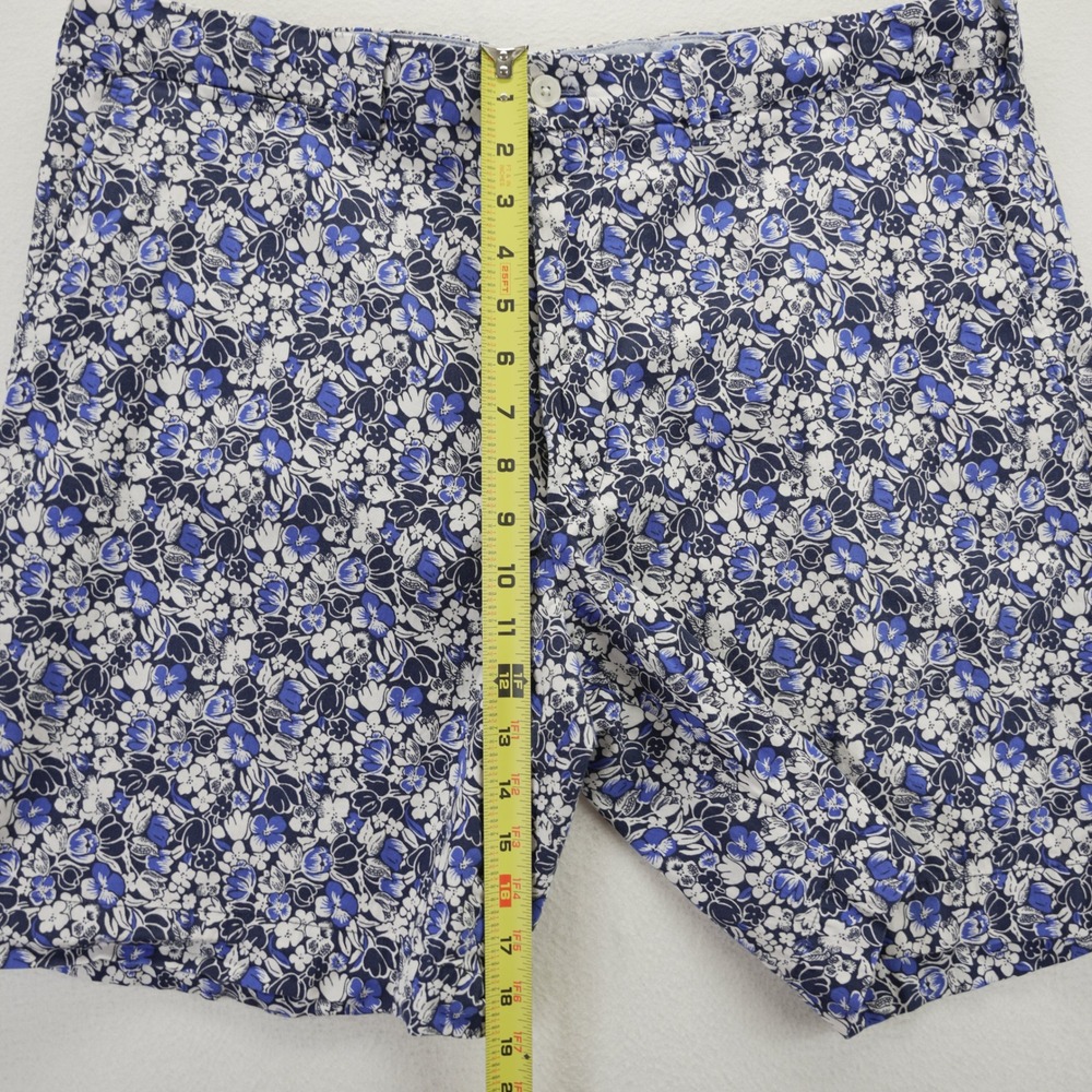 Polo Golf Ralph Lauren Mens 38 Floral Shorts Blue White Classic Fit Cotton Blend - Picture 3 of 9